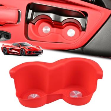 Imagem de MSIZOY Suporte de copo de água para console central inserções organizador caixa de armazenamento compatível com Chevy Corvette C8 Stingray Z51 Z06 E-ray 2020-2025 acessórios suporte de garrafa de água