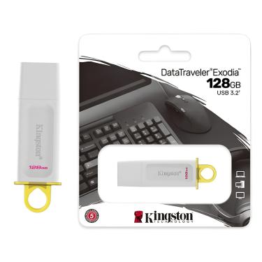 Imagem de Pen Drive Kingston DataTraveler Exodia USB 3.2 128GB Branco