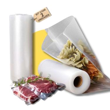 Imagem de Kit com 2 rolos de saco para seladora a vácuo. 25CM x 5 Metros. Alta resistência, versátil, BPA Free e ideal para conservar alimentos por mais tempo – Qualidade Premium LNSTORE