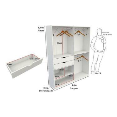 Imagem de Armário Arara Gaveta Amanda Closet Lojas Gaveta Roupas Mdp - VETORIAL 
