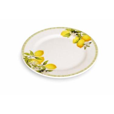 Imagem de Prato Raso Siciliano Branco Cerâmica - 24cm - Lyor