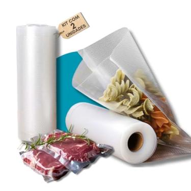 Imagem de Kit com 2 rolos de saco para seladora a vácuo. 20CM x 5 Metros. Alta resistência, versátil, BPA Free e ideal para conservar alimentos por mais tempo – Qualidade Premium LNSTORE