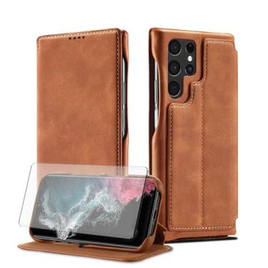 Imagem de Asuwish Capa de celular para Samsung Galaxy S22 Ultra 5G carteira celular com protetor de tela de vidro temperado e flip couro PU porta-cartões acessórios S22ultra 22S S 22 S22ultra5g 6,8 mulheres