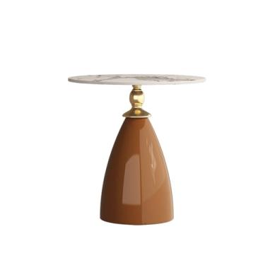 Imagem de Mesa lateral de metal paletizada, mesa lateral redonda, pequena mesa decorativa dobrável para sofá, mesa lateral redonda, mesa lateral para sofá, mesa de lanche para sala de estar e quarto, pequena