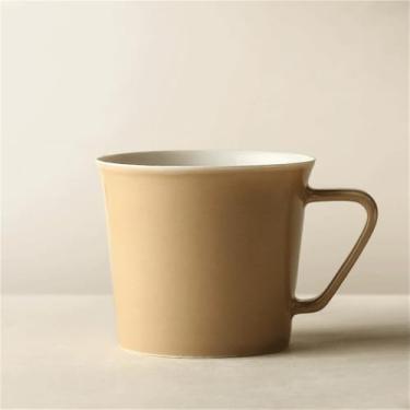Imagem de Caneca de cerâmica moderna, 1 peça de caneca de café com várias cores, capacidade de 340 ml para casa, escritório, leite, chá, latte, cappuccino (bege)