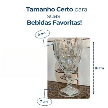 Imagem de Taça Diamante Copo Vidro Transparente Bico De Jaca