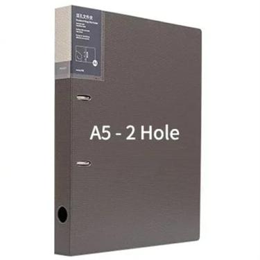 Imagem de Organizador de arquivos com 2 expositores, pasta de documentos, furo para fichário, armazenamento de livros, clipe de anel de arquivo de folha solta, material de escritório (cinza)