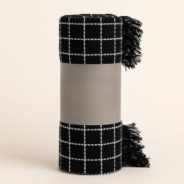 Imagem de Manta Oslo Gigante 1,45x2,00m Algodão Luxo para Sofá e Cama Decorativa Protetora(OSLO 1,45X2,00 PRETO)