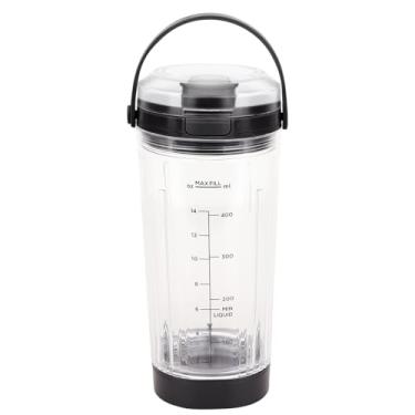 Imagem de Copo de liquidificador de substituição com tampa para liquidificador portátil Ninja Blaste Série BC100 e BC151: 510 g, peça de acessórios compatível com o liquidificador Ninja Blaste (preto)