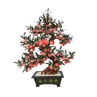 Imagem de Bonsai artificial, pêssego, ornamento, escritório, mesa, casa, quarto, jade, 68 frutas, árvore de longevidade, bonsai artificial