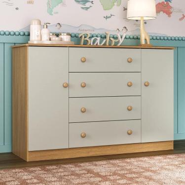 Imagem de Cômoda Infantil 125cm 2 Portas e 4 Gavetas Encanto Multimóveis MP4450
