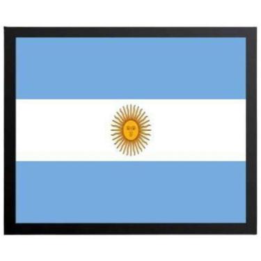 Imagem de Quadro Decorativo Bandeira Argentina Moldura Preta 24X18Cm