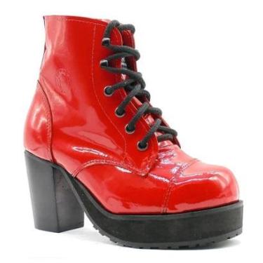 Imagem de Coturno Vilela Boots Salto Alto Feminino Verniz ou Fosco Couro Legítimo-Feminino