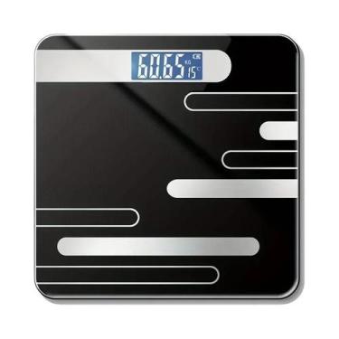 Imagem de Balança Digital Inteligente Elegante Preta Para Banheiro, Alta Precisã