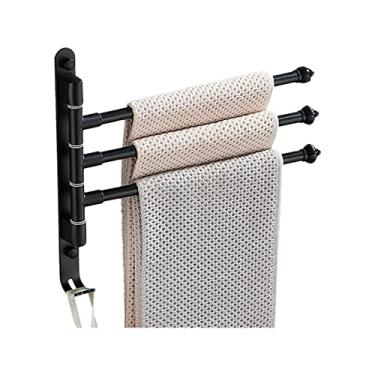 Imagem de Suporte de Toalha Girefix para Parede com Gancho Cabide em Alumínio Várias Barras Dobráveis Organizador Resistente Banheiro Cozinha Quarto e Guarda-Roupa