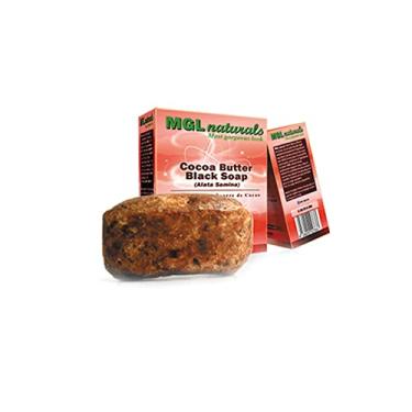Imagem de MGL Naturals Sabonete preto africano cru Sabão artesanal totalmente natural feito com manteiga de cacau por suas propriedades nutritivas e hidratantes. Banho refrescante de limpeza profunda e pele