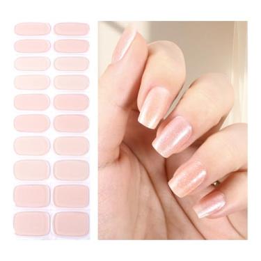 Imagem de OAUEE Tiras de unhas de gel semicuradas | Adesivos de unhas de gel com luz UV necessária | Qualidade de salão de beleza, fácil aplicação e remoção (pó transparente)