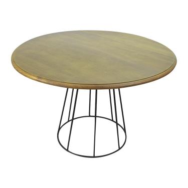 Imagem de Mesa de Jantar Redonda Base de Ferro Telaio Castanho - Gran Belo
