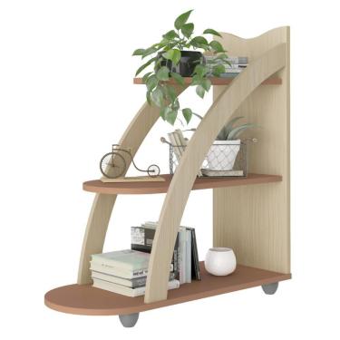 Imagem de Mesa Apoio Curva 3 Prateleiras Urupema Terracota