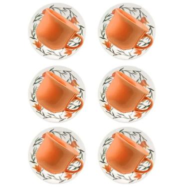 Imagem de Xícara de chá com Pires Donna Lírios 200ml 6 Unidades - Biona 5410