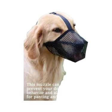 Imagem de Focinheira Ajustável Para Cães, Respirável, Anti-Lambedura, Anti-Mordi