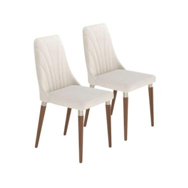 Imagem de Kit 2 Cadeiras de Cozinha Loren Natural Mesa de Jantar