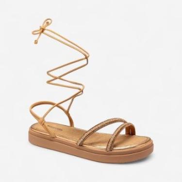 Imagem de Sandália Papete Mississipi Rasteira Flat Com Amarração Nude-Feminino