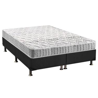 Imagem de Cama Box Queen: Colchão Espuma D33 Anjos Orthosono + Base Crc Suede Gray(158x198)