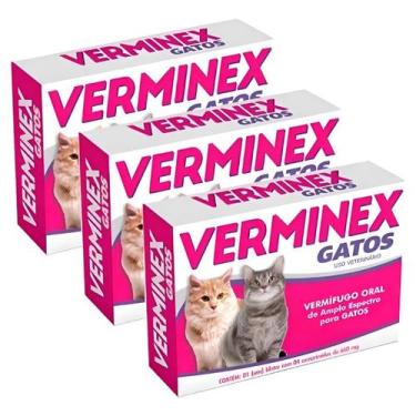 Imagem de Verminex Gatos Vermifugo Oral de Amplo Espectro C/4 Comp 3cx - VETBRAS