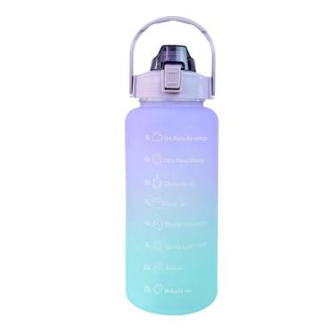 Imagem de Garrafa de plástico motivacional tie dye com canudo 2 litros - FWB, Li