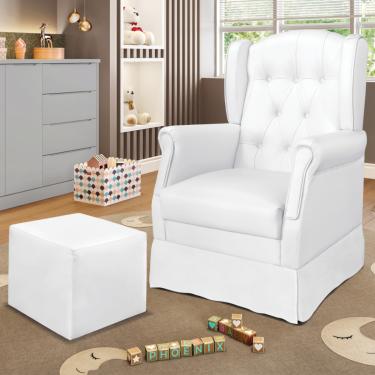 Imagem de Poltrona de Amamentação com Balanço e Puff Elyra Sintético P02 - D'Rossi