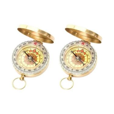 Imagem de Bússola De Bolso Em Latão Resistente À Água Para Camping E Hiking, Dis