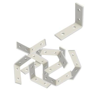 Imagem de Kit 4 Cantoneiras em L 5x5 cm Preto ou Branco Epóxi - Reforçadas e Dis