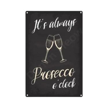 Imagem de Placa De Metal Vintage Prosecco: Decoração Para Pub E Bar, Arte De Par
