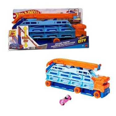 Imagem de Hot Wheels City Caminhão Speed Drop Transport Hauler - Mattel