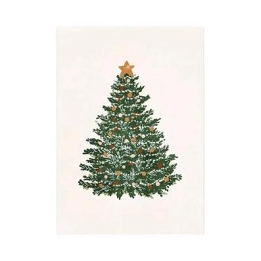 Imagem de Pintura Em Tela De Bola De Natal Com Floco De Neve E Azevinho Fosco Pa