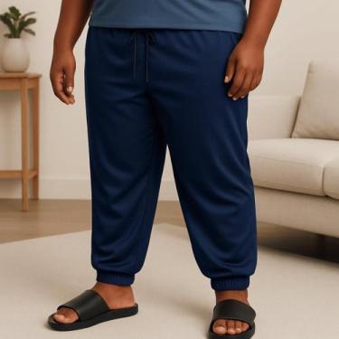 Imagem de Calça Pijama Perna Larga Balão Elástico na Bainha Dry Fit Plus Size Ex