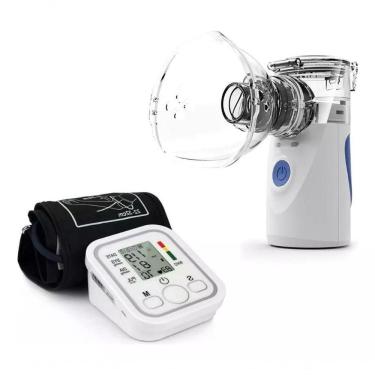 Imagem de Kit Medidor De Pressão Arterial + Nebulizador Inalador Portátil