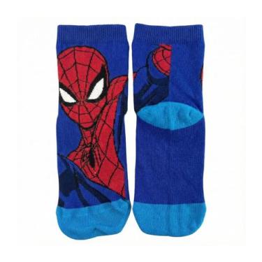 Imagem de Meia Disney Cano Médio Infantil Homem Aranha Lupo Cor:Azul AnilTamanho