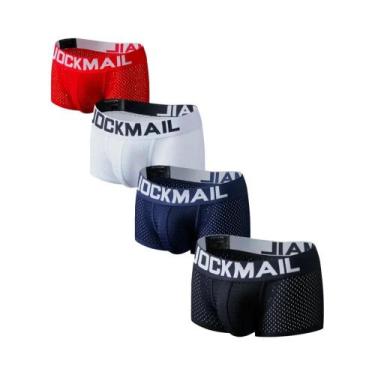Imagem de Cuecas Boxer Masculinas Em Malha Respirável, Pacote Com 4 Peças, Jockm