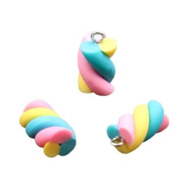 Imagem de Pingentes De Algodão Doce Coloridos Em 6 Cores, 10 Peças, 10x20mm, Kaw