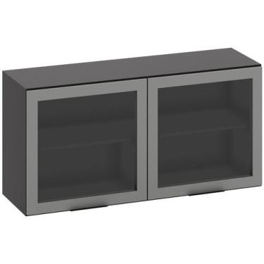 Imagem de Armário Aéreo 2 Portas de Vidro 120cm Etna - SSX Multicoisas - Poliman