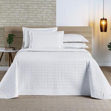 Imagem de Colcha Cobre Leito Cama Queen 3 Peças Madri Percal 200 Fios 100% Algod