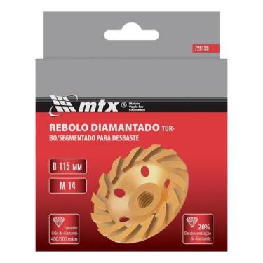 Imagem de Rebolo Turbo Segmentado Diamantado M14 115mm MTX