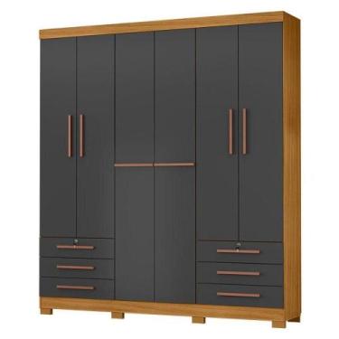 Imagem de Guarda Roupa Casal Londres Carvalho Americano Grafite - Incorplac - IN