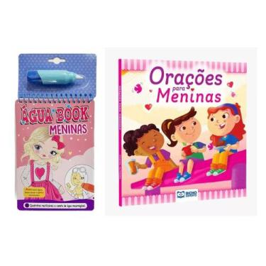 Imagem de Kit 2 livros para meninas - aquabook meninas - livro de colorir com ág