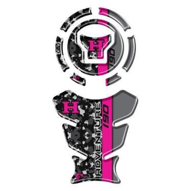 Imagem de KIT PROTETOR DE TANQUE ADESIVO MOTO HONDA XRE 190cc 2025/26 ROSA - Rei