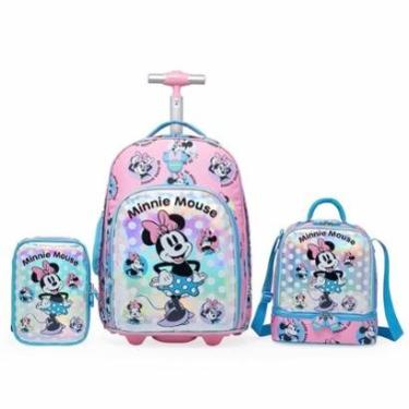 Imagem de Kit Mochila Minnie Lancheira Estojo Escolar Reforçada Disney-Feminino