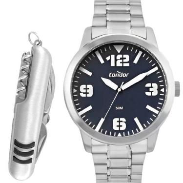Imagem de Relógio Masculino Condor Prata Garantia Prova Dagua Original