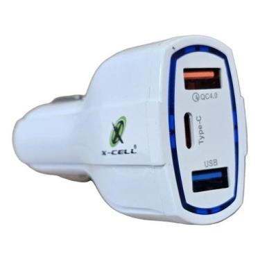 Imagem de Carregador Veicular XCell XCV15USB Quickcharge 30W, 2 USB 1 USBC PD, C